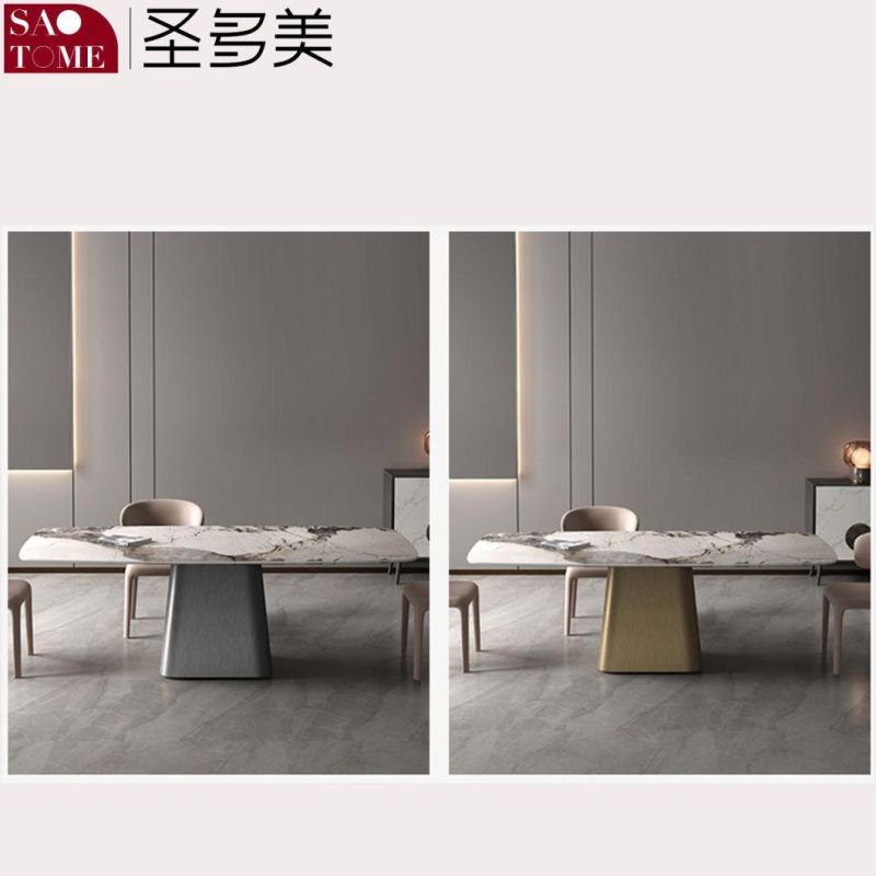 Modern Dining Room Furniture High-Grade Trapezoidal Base Dining Table