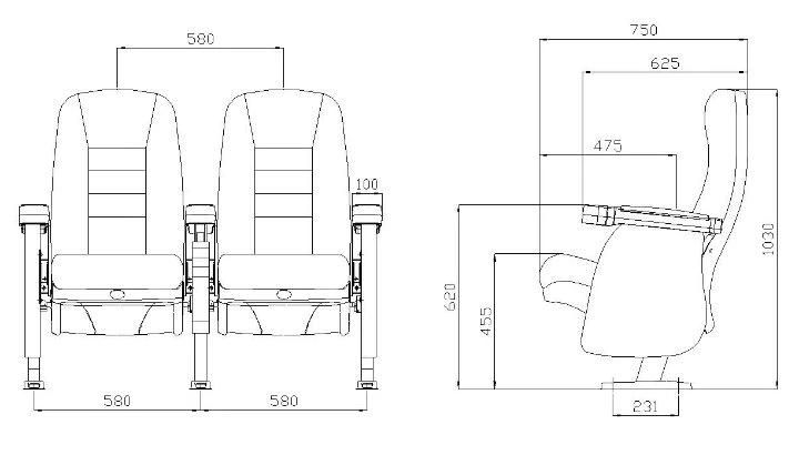 Media Room Push Back Home Theater Economic Cinema Movie Theater Auditorium Chair