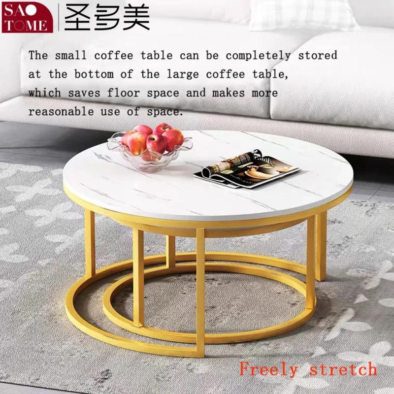 Modern Hot Sale Living Room Furniture Stainless Steel Frame Slate/Marble Coffee Table