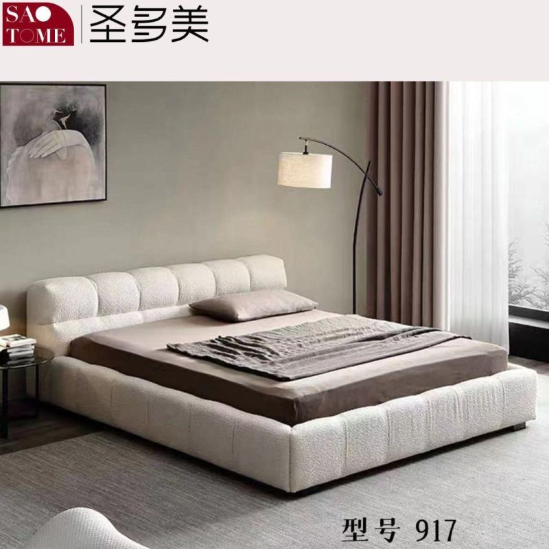 Modern Hotel Bedroom Furniture Cloud Style Matte Cloth Russian Imported Larch Double Bed