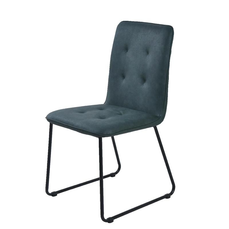 French Style Accent Faux Leather Tufted Back Dining Chair