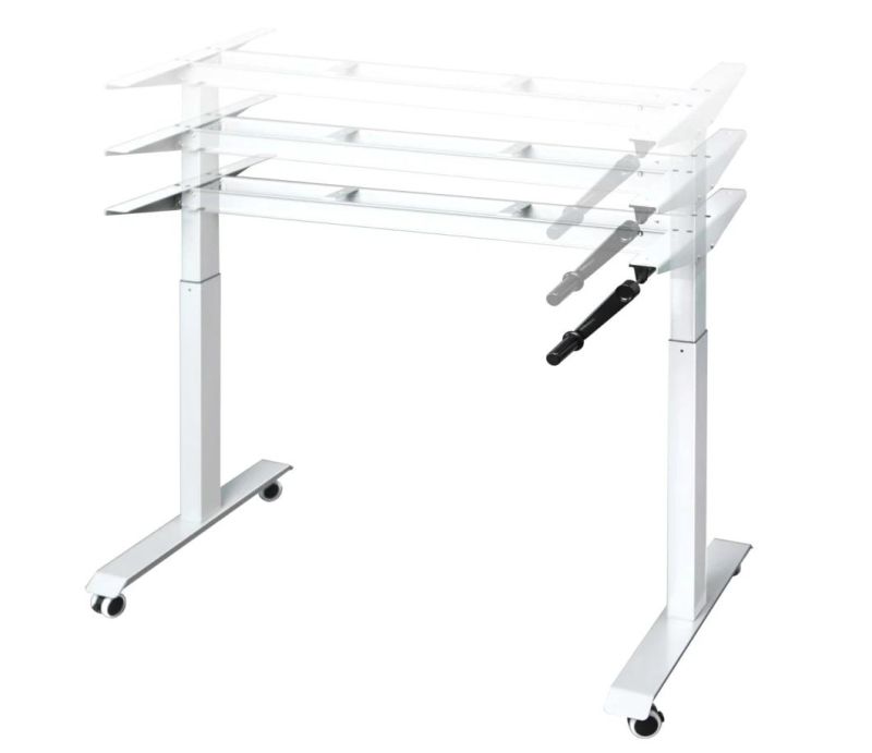 Low Price Manual Standing Computer Desk Base Height Adjustable Office Mechanism Frame for Wholesale