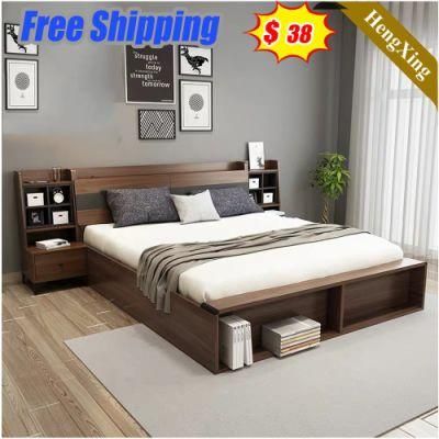 Modern Luxury Chinese Home Hotel Bedroom Furniture Wooden Bedroom Set Wooden Melamine Children Folding Capsule Storage King Double Bed