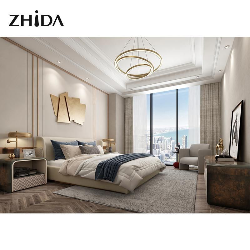 Bedroom Furniture High-End Light Luxury Design King & Queen Size Bed