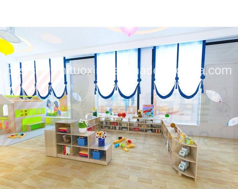 Hot Sales Playroom Furniture Wooden Daycare Display Cabinet, Kids Room Cabinet Children Toy Storage Cabinet, Kindergarten and Preschool Furniture Cabinet