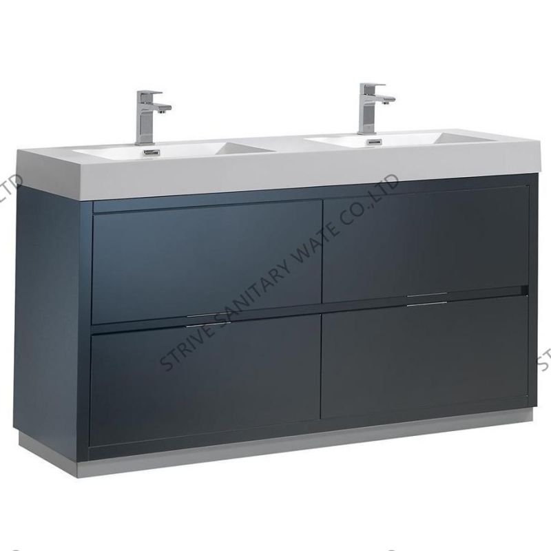 48" Wall Mounted Double Sink Bathroom Vanity Modern Bathroom Furniture