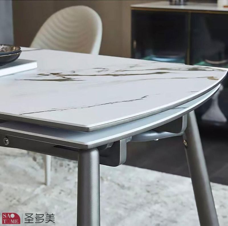 Modern Southeast Asia Design Extendable Dining Table Wooden Slate Dining Table