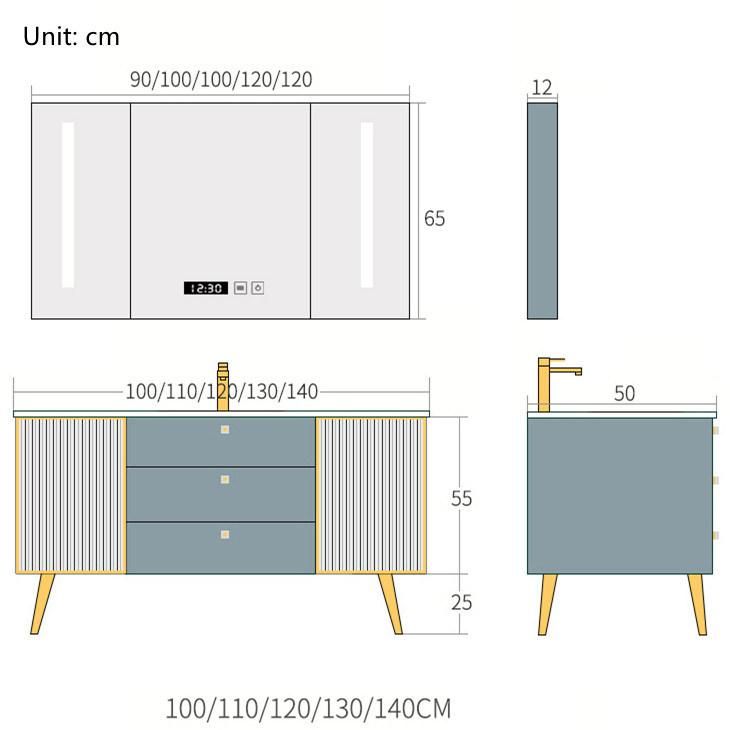 Modern Luxury Melamine Wall-Mounted Bathroom Vanity Rock Plate Wash Basin