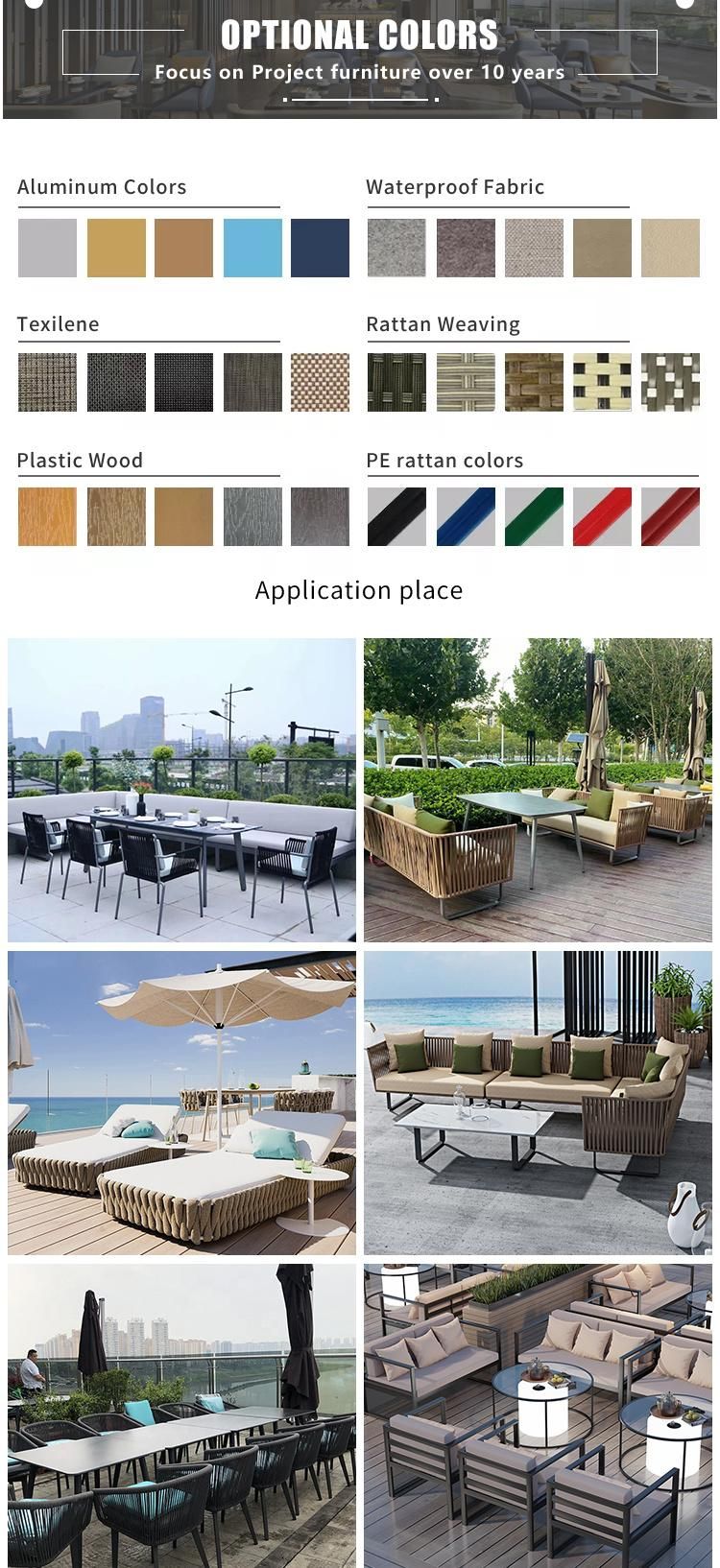 (SP-OC726) Cafe Restaurant Sets Outdoor Furniture Plastic Wood Modern Garden Table and Chair Set