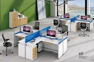 Round Shape 4 Person Office Cubicle Cross Workstation Furniture (H15-0816)