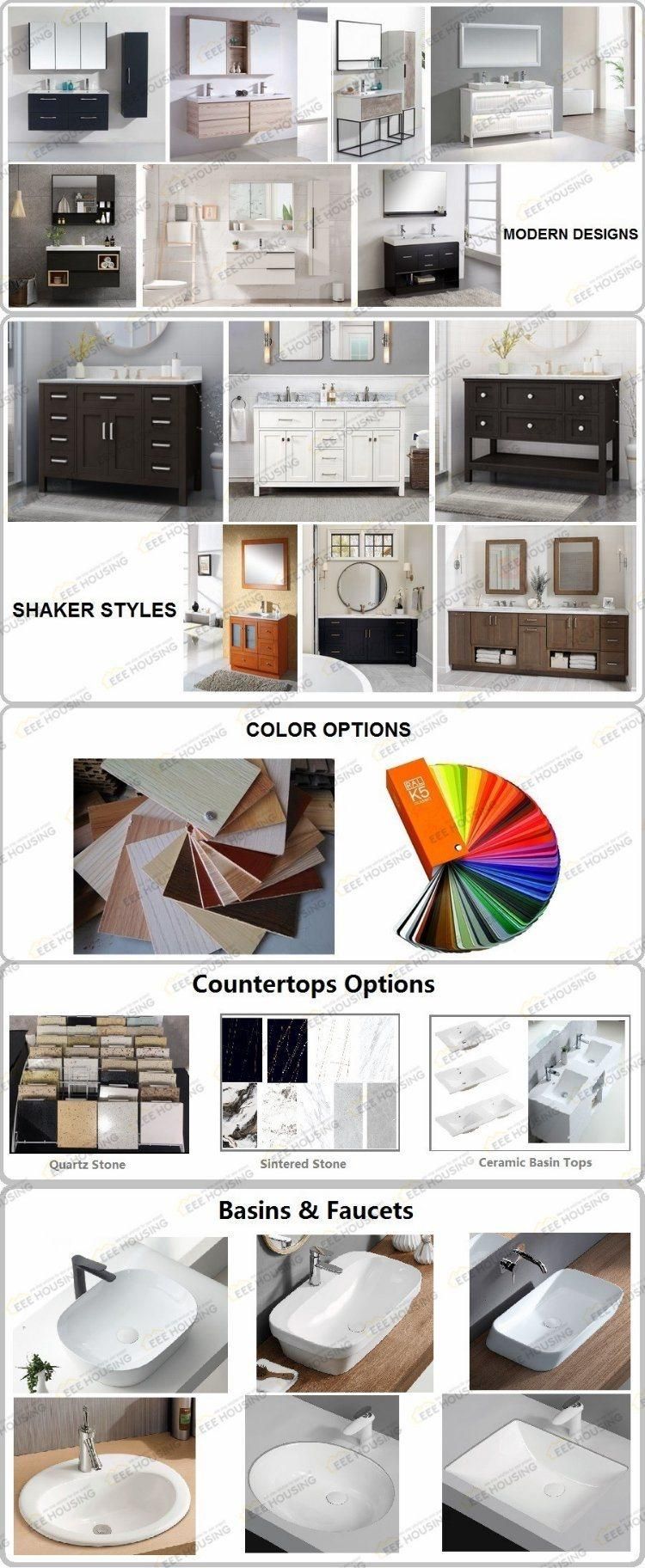 China Factory Directly Supply White Modern Bathroom Cabinet with Side Storage Cabinet