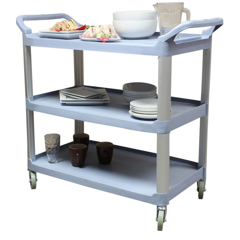 Kitchen Trolley Plastic Restaurant Service Trolley Food Serving Storage Trolley