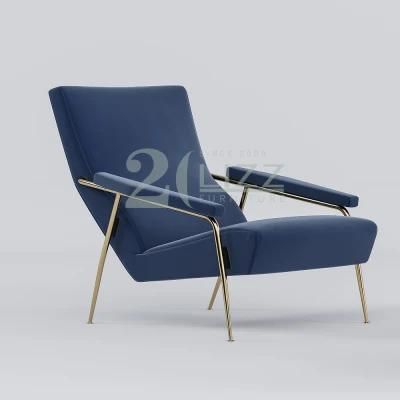 Italian Original Design Modern Style Hot Selling Hotel Home Furniture Living Room Gold Metal Leg Outdoor Fabric Chair