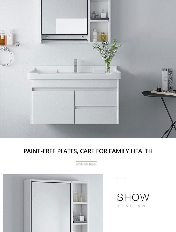 White Lacquer Wall Mounted Washbasin Cabinet Vanity Bathroom Modern