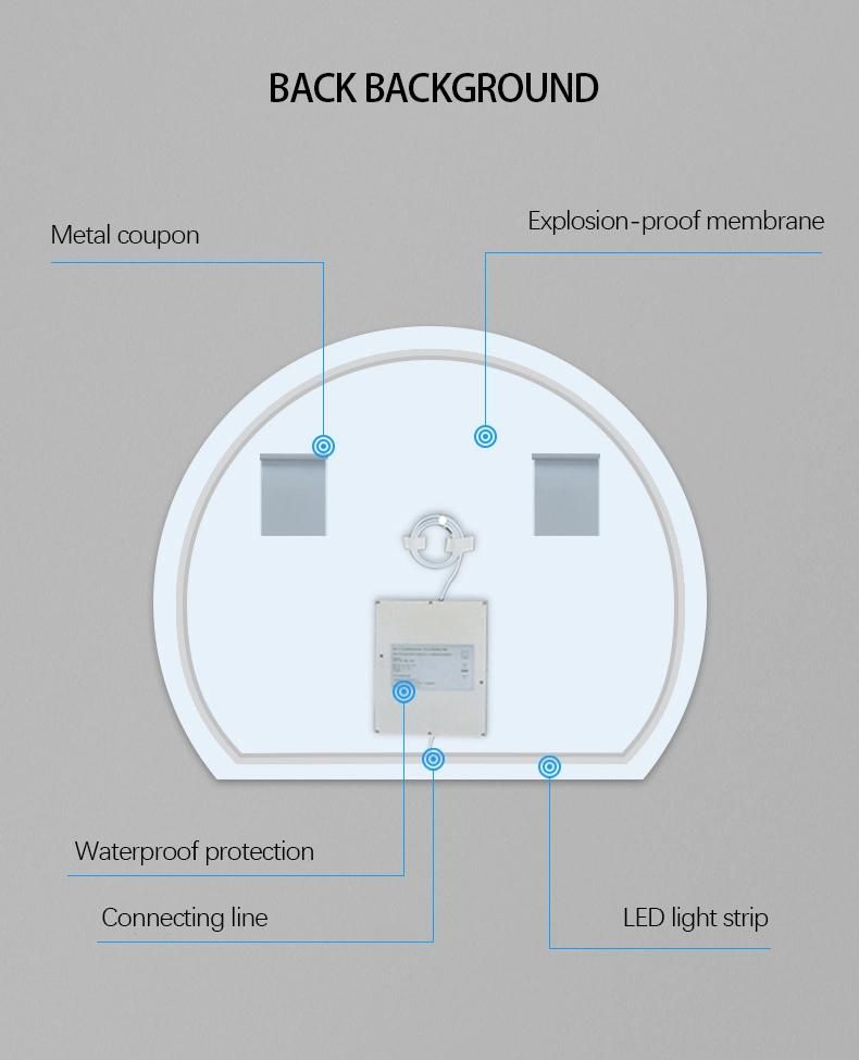 Round Smart Multi-Function Glowing Mirror for Bedroom Bathroom Entryway with Cheap Price