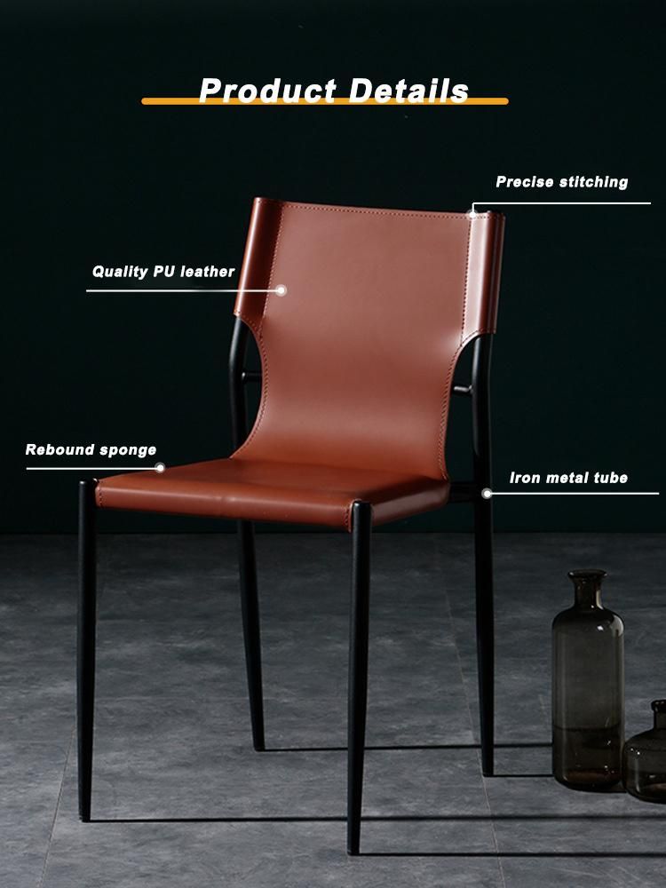 Wholesale Home Restaurant Cafe Hotel Furniture Upholsterd PU Leather Dining Chair for Wedding