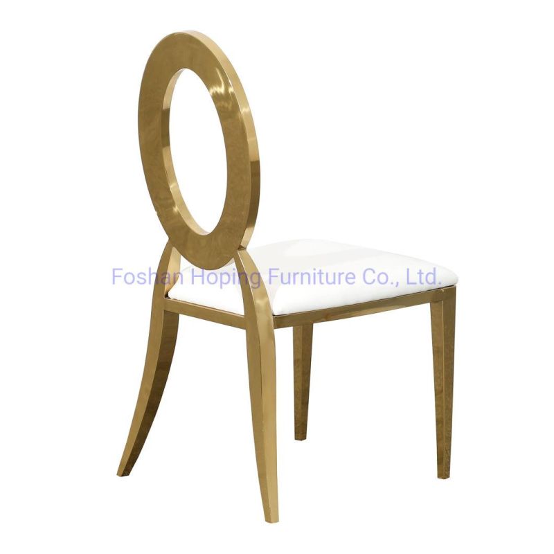 White Modern Dining Table Chair Hotel Furniture Banquet Golden Events Rental Chair Banqueting Chairs Wedding Decor Chairs