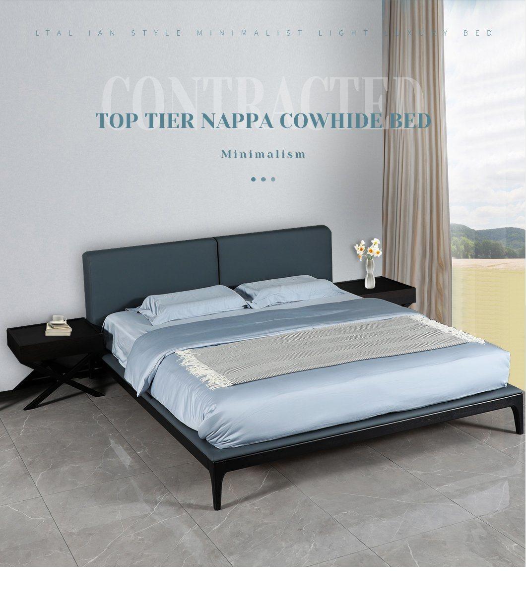 2021 Modern Style Hotel Home Bedroom Furniture Leather Bedroom