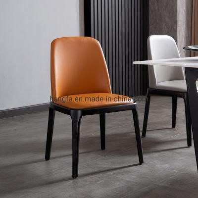 China Wholesale Modern Restaurant Metal Frame Hotel Leisure Leather Dining Chairs