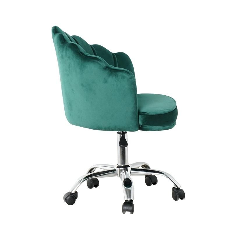 Lower Price Office furniture Chair Swivel 200 Kgs Flower Low Back Nordic Home Adjustable Computer Velvet Office Chair