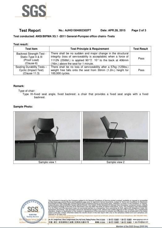 ANSI/BIFMA Standard Modern Plastic Stainless Steel Office Chair