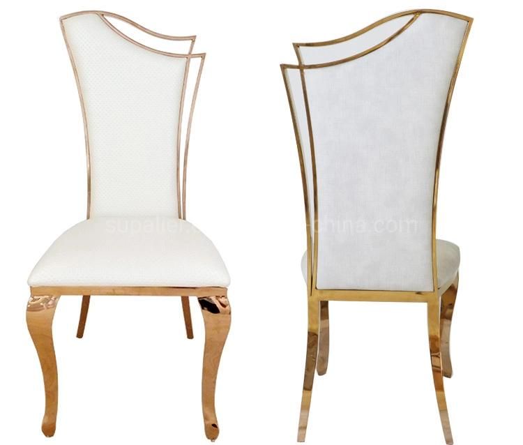 Stainless Steel Luxury Hotel Wedding Gold Chair for Events Furniture