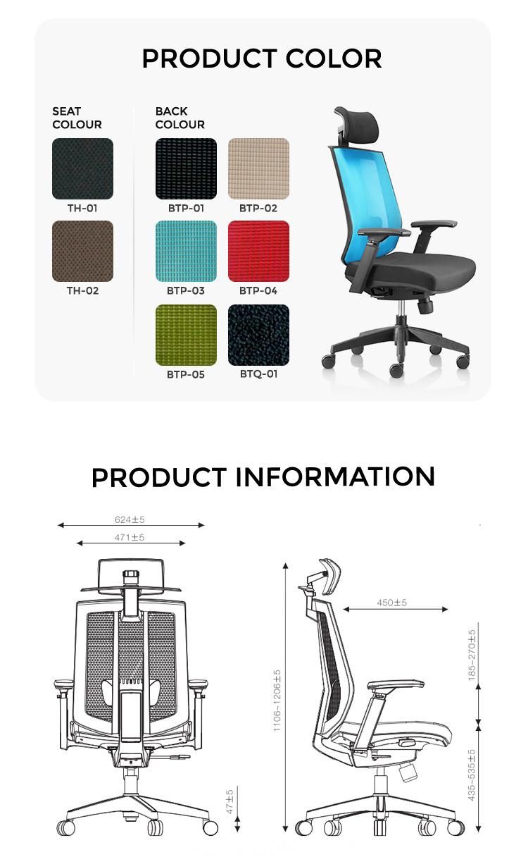 Modern High Back Headrest Executive Chair Best Ergonomic Mesh Office Chair