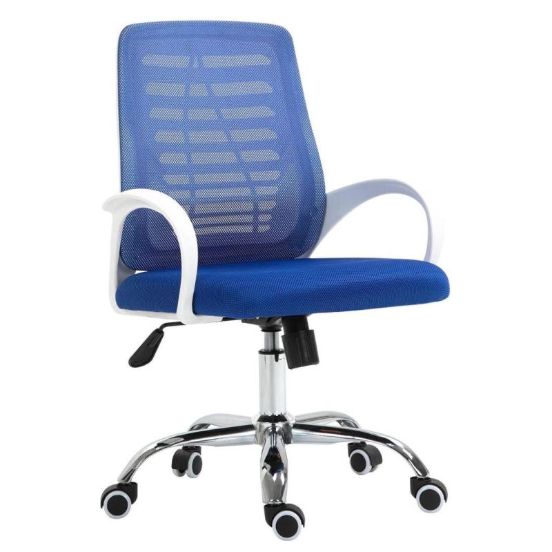 Cost-Effective Black and blue Mesh Office Chair with Folded Armchair for Home Meeting