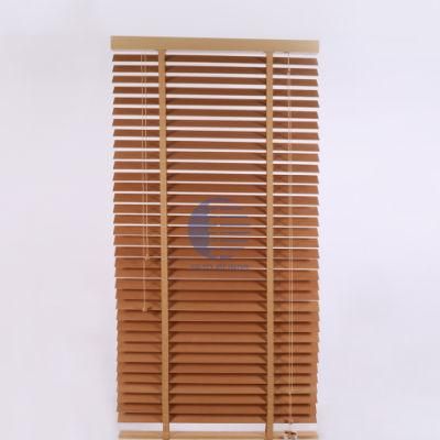 2&prime; Slat Ladder Tape Wooden Wand Control High Profile Basswood Venetian Blinds