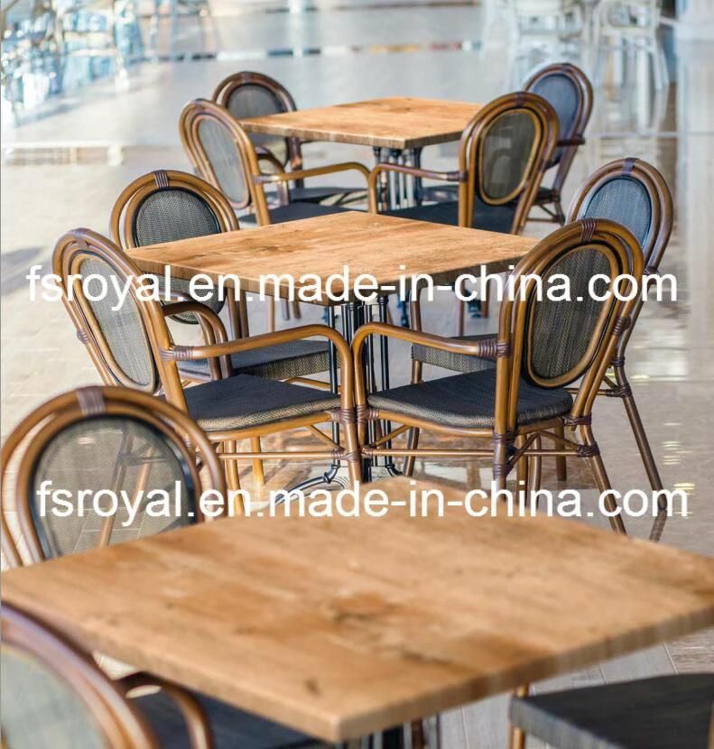 New Design Modern Royal Style Hotel Restaurant Dining Furniture Aluminium Bamboo Look Chair