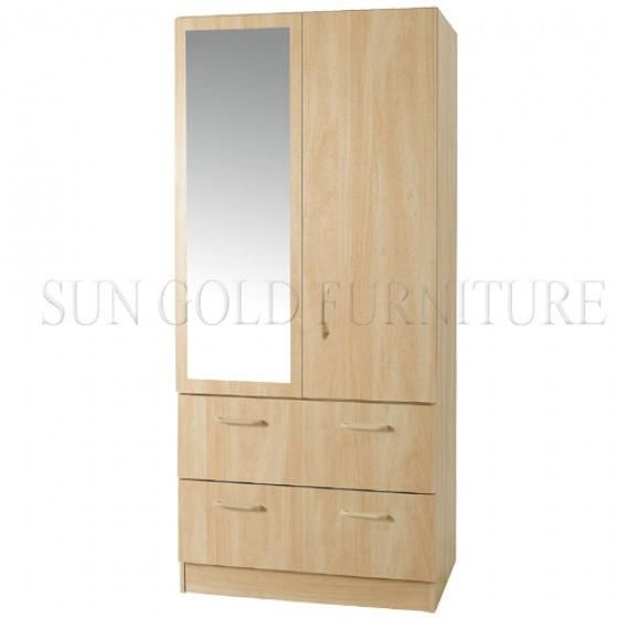 Modern Home Bedroom Furniture Swing Mirror High Gloss Three Doors Wardrobe