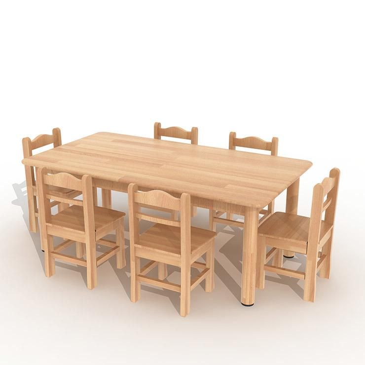 Preschool Rectangle Table Solid Beech Furniture for Children