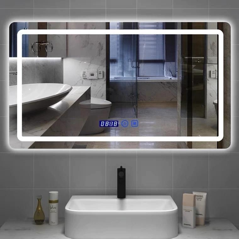 5mm Square Rectangle Wall-Mounted LED Lighted Bathroom Vanity Mirror with Anti-Fog Function LED Mirror