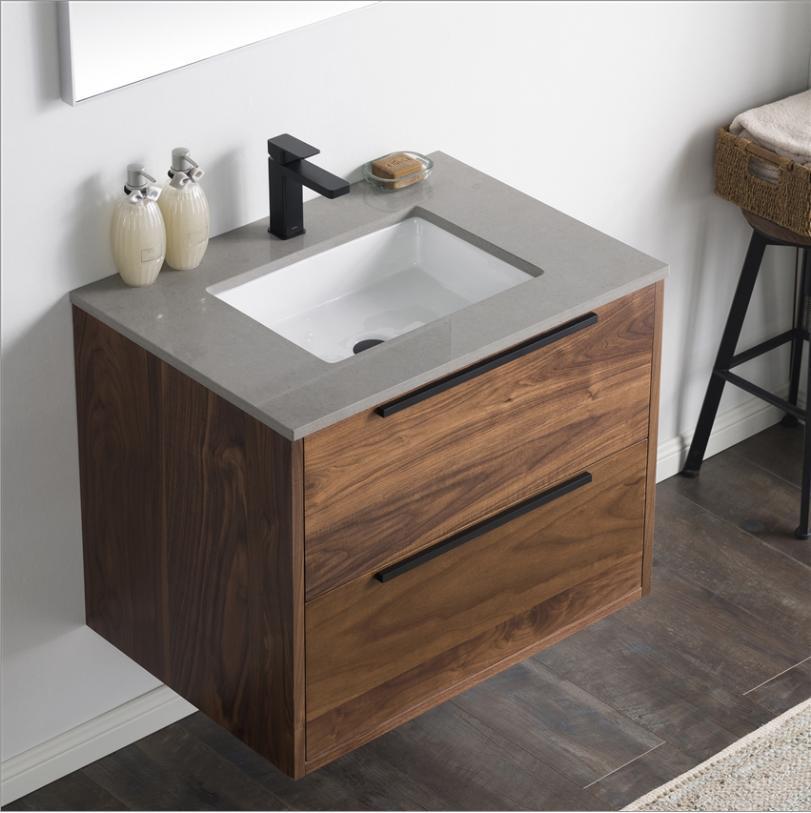 Solid Wood Bathroom Vanity with Ceramics Countertop Modern