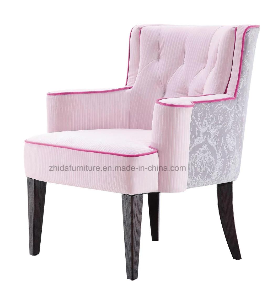 Pink Velvet Modern Armrest Living Room Chair for Reception Bedroom