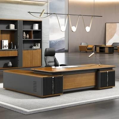 Office Desk Solid Wood Leather Paint President Desk Executive Desk Office Combination Office Computer Desk Conference Table