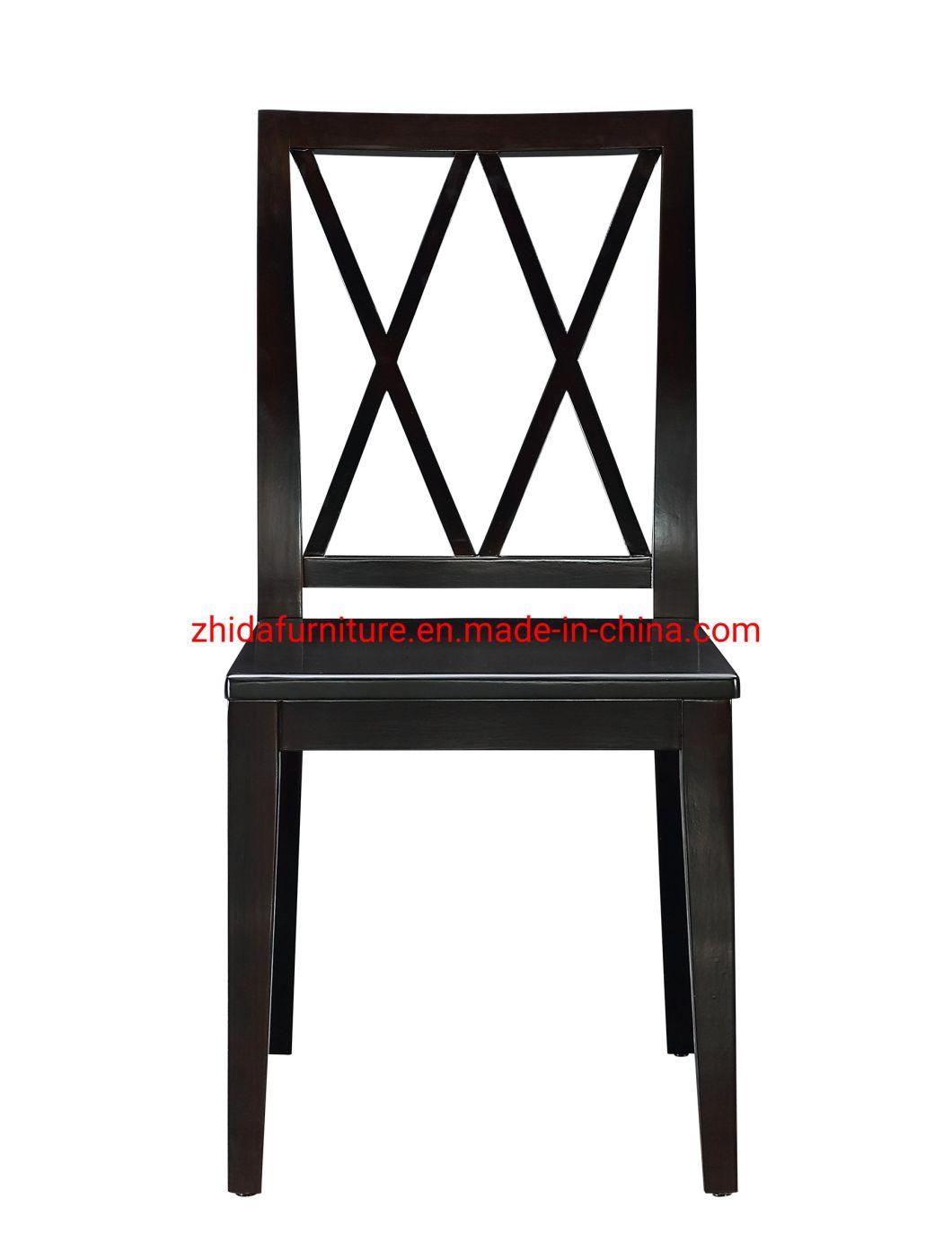 Home Furniture Wooden Restaurant Black Solid Wood Dining Chair