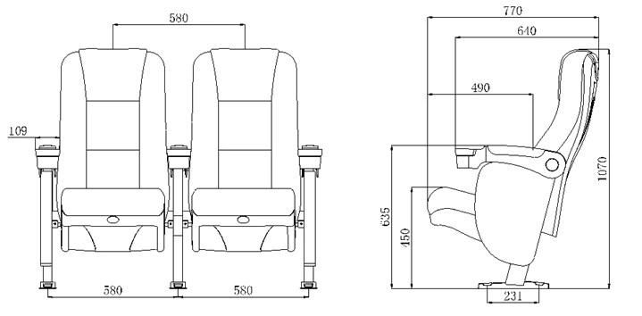 Comfortable School Public Training Church Auditorium Movie Theater Cinema Seating