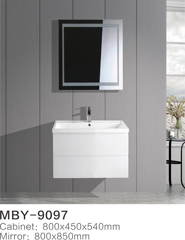 New Design Floor Standing Round Mirror Handless Modern Vanity Bathroom Cabinet