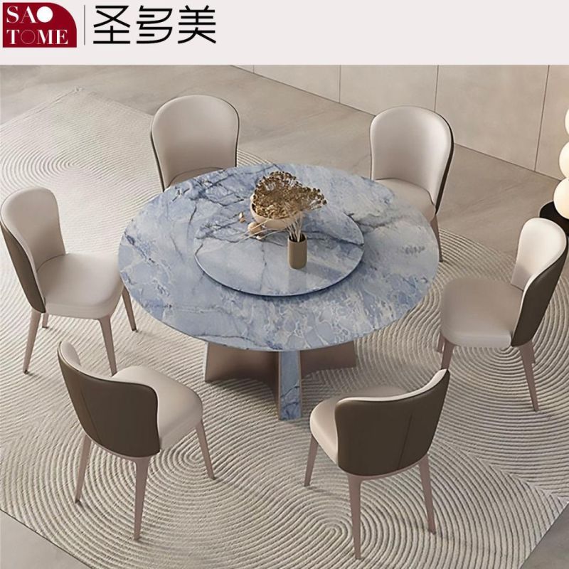 Modern Home Restaurant Dining Furniture Round Grey Dining Table