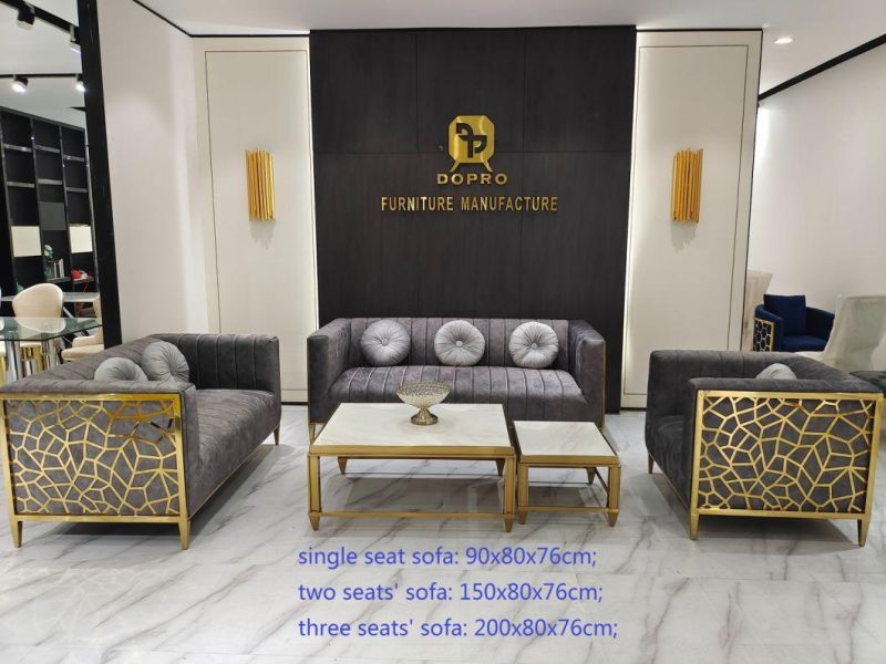 Luxurious Stainless Steel Sofa Laser Cuttitanium Gold Single Seat So11