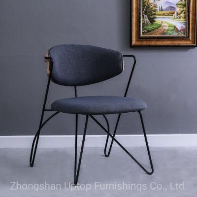 (SP-LC280) Modern Design Blue Comfortable Seat Metal Leg Plywood Leisure Chair