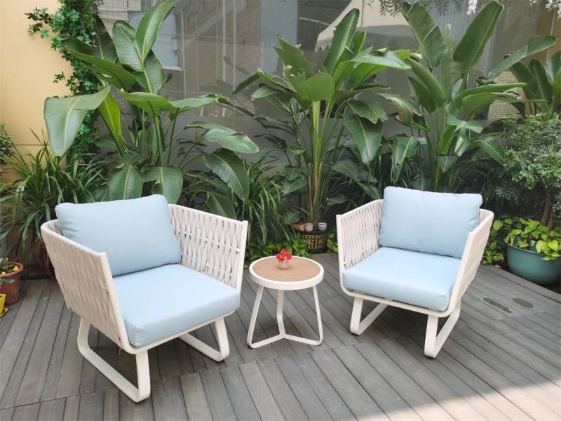 Modern Aluminum Rattan Outdoor Furniture Garden Outdoor Coffee Table and Chairs Set