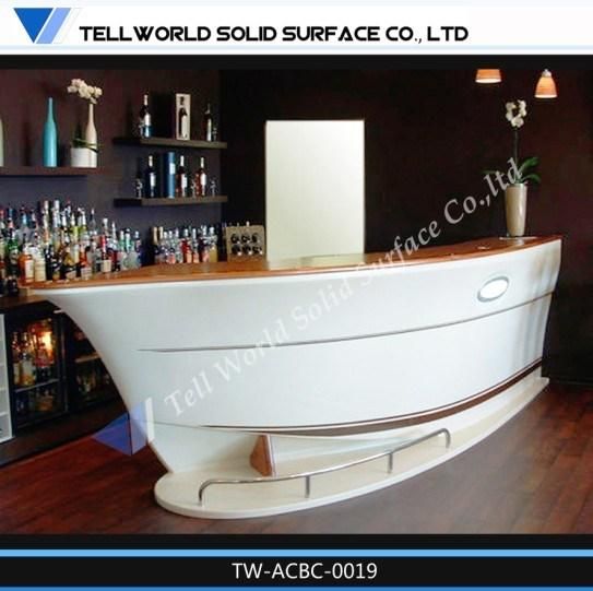 Commercial Solid Surface Furniture Unique Design Boat Shape Bar Counter for Home or Club