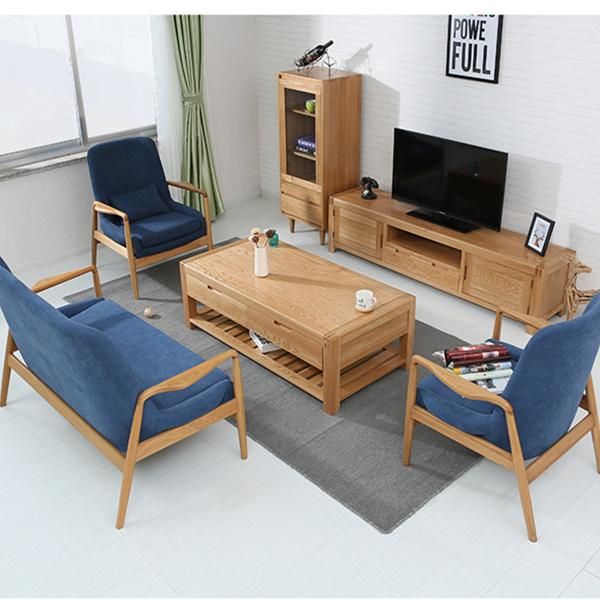 Korean Modern Living Room Solid Wood Sofa