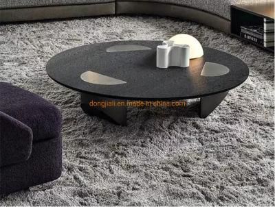 Italian Design Living Room Furniture Black Oak Wooden Tea Tables Table Glass Coffee Tables