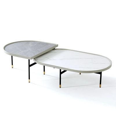 New Model Steel Gold Furniture Italian Design Marble Top Coffee Table