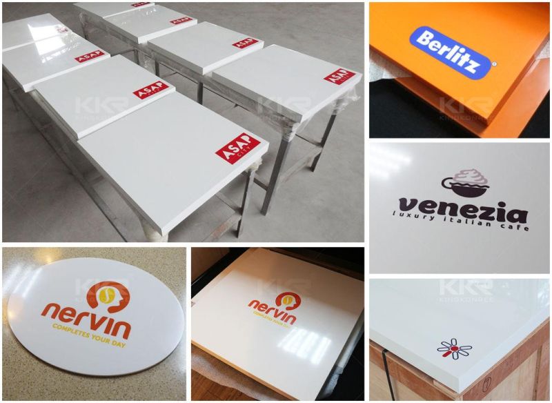 Hotel Furniture Solid Surface Texture Pattern Stone Side Table