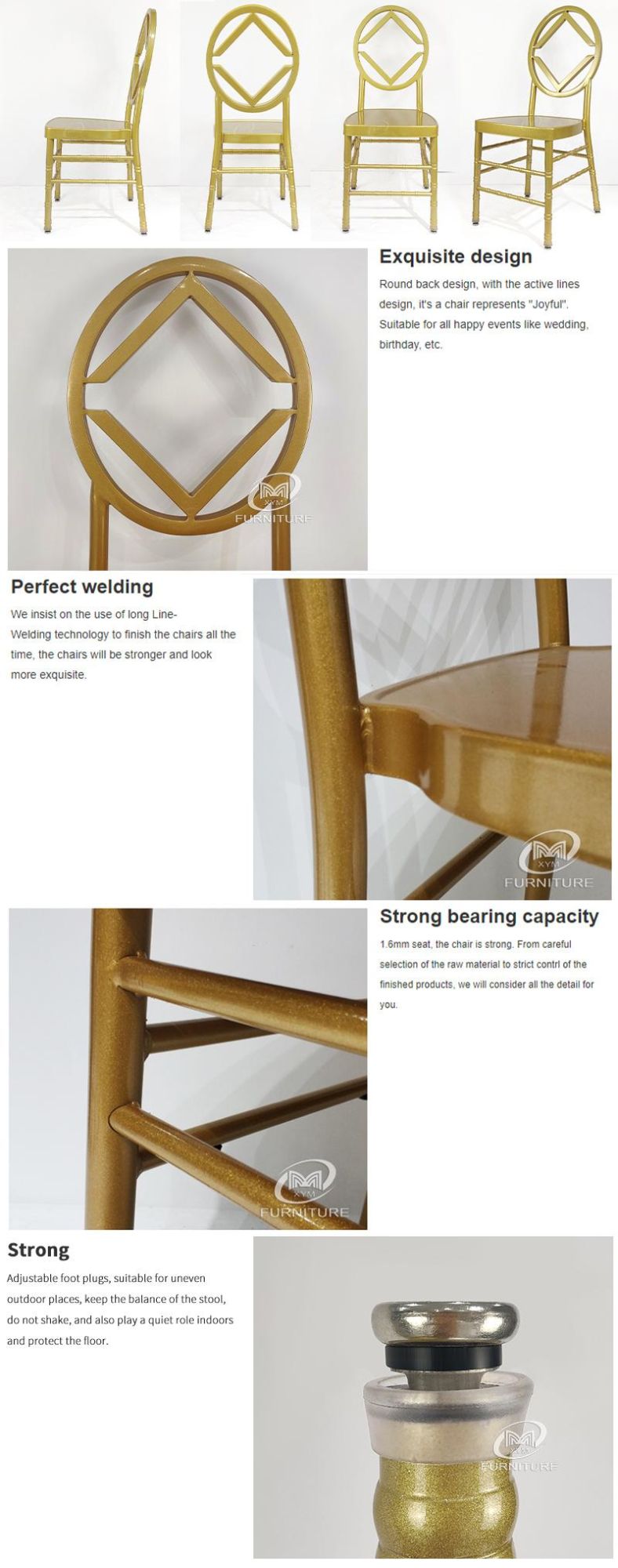 Metal Designs Modern Tiffany Wedding Gold Bulk Chair Chiavari