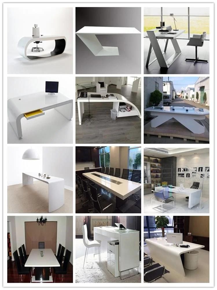 Tw Modern Design White Adjustable Office Desk Z Shape Computer Desk